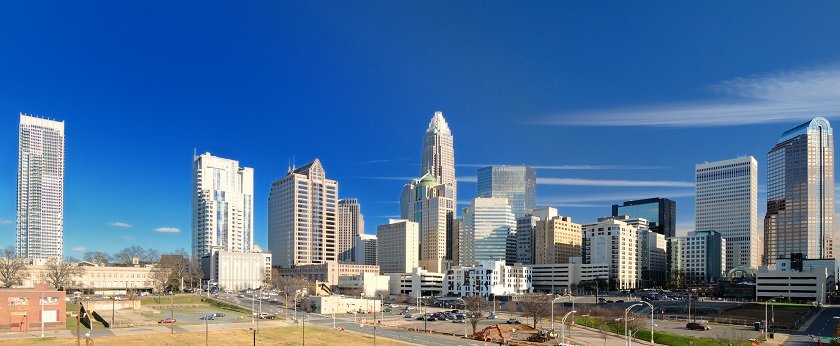 Skyline of Uptown Charlotte, North Carolina.